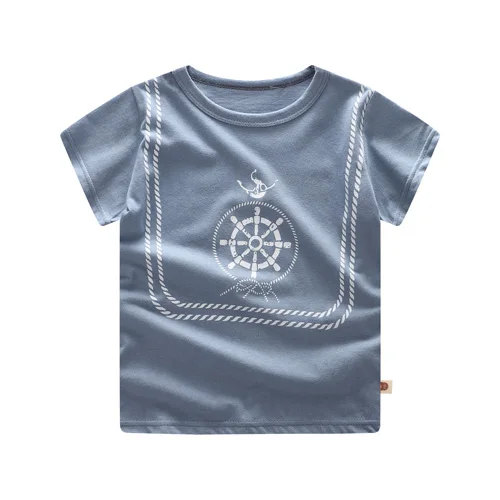 Одежда для малышей, детские футболки, топы для маленьких мальчиков с принтом «космические ракеты», футболка с короткими рукавами, летняя футболка - Цвет: A11