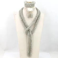 Модный дизайн роскошный нигерийский костюм свадебное Африканское ожерелье из бусин свадебные комплекты ювелирных изделий