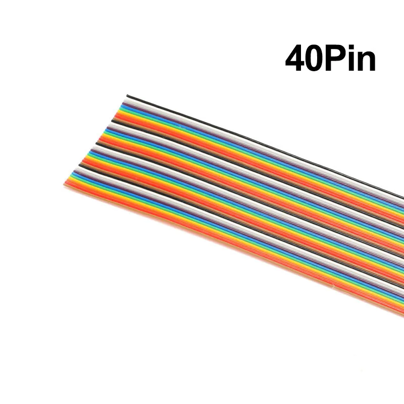 1 метр, 5 м, 1,27 мм, 10 P, 20 P, 40 P, DuPont кабель, радужная плоская линия, поддержка провода, припаянный разъем, 20 контактов для Arduino PCB Diy Kit - Цвет: 40Pin