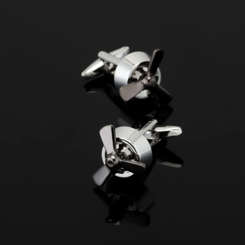 

XK240 black Propeller Blade Cufflinks for Mens Shirt