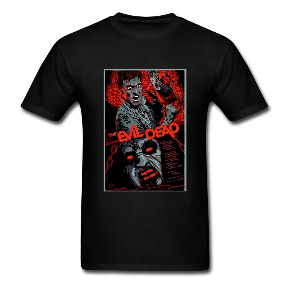 The Evil Dead Movie Post Short Sleeved T shirt Boy Classic Tshirts Pure Cotton Round Neck Men T 