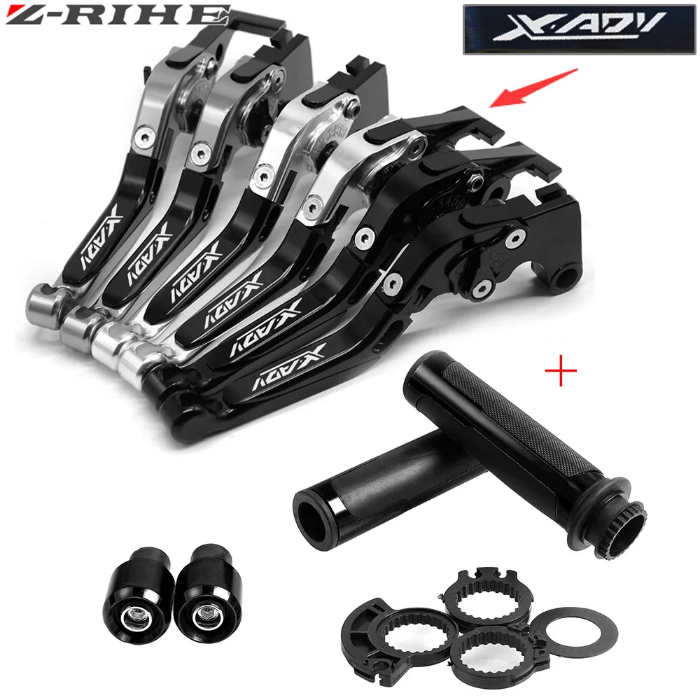

7/8" 22mm Motorcycle Hand Grips Handle CNC Gel Grip + Brake Clutch Lever Modified Accessory For Honda XADV 750 X ADV 750 2017-18