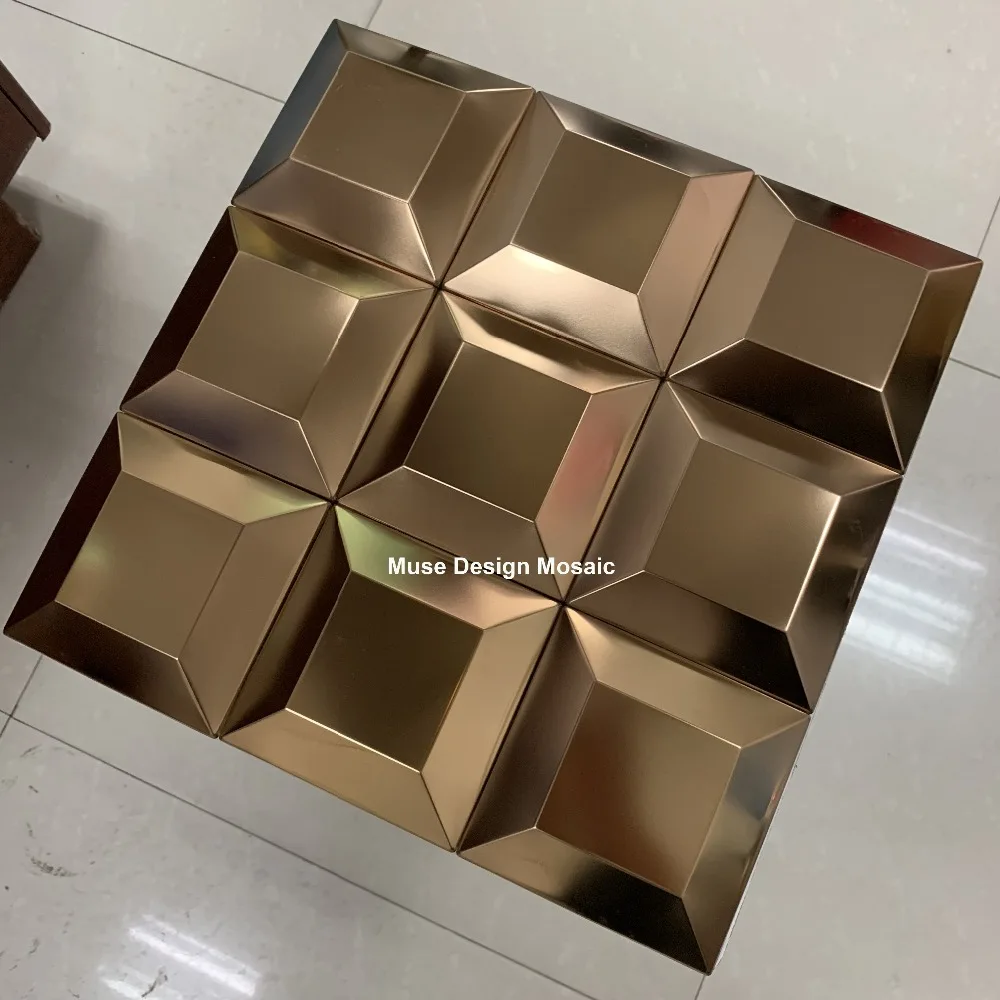 3D金属马赛克宝塔形 玫瑰金 (9)_副本