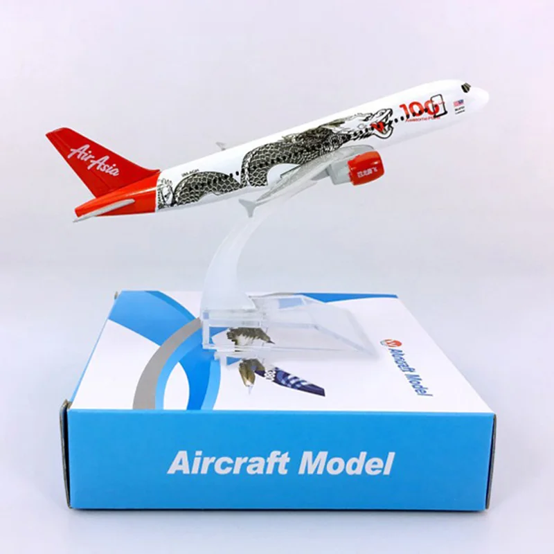 

16CM 1:400 scale Airbus A320-200 model Air Asia airline dragon parten with base alloy aircraft plane collectible display model