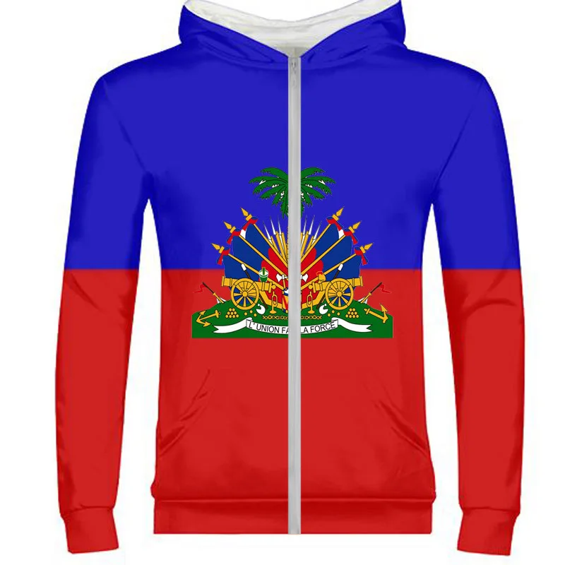 HAITI мужской индивидуальный номер hti молния толстовка Национальный флаг Страна ht французский гаитская Республика колледж печать фото одежда - Цвет: 1010