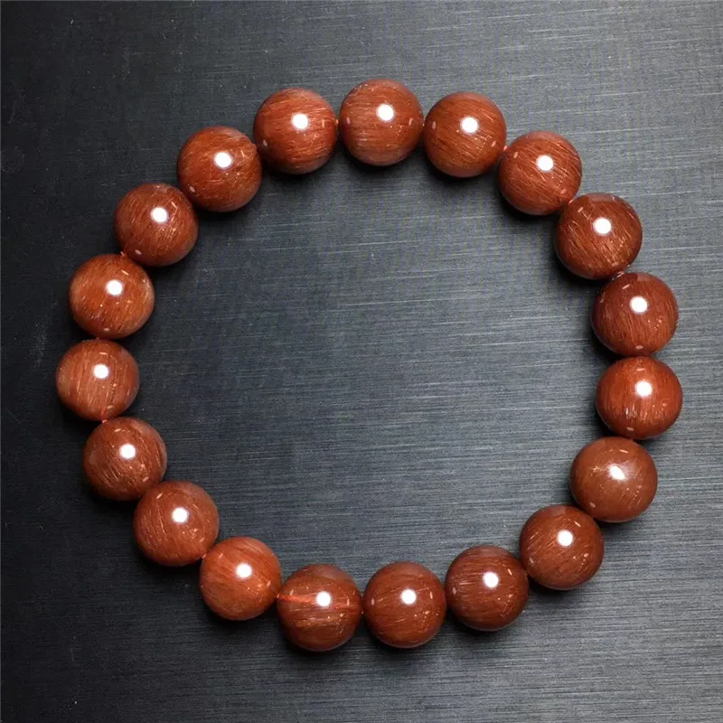 

10.2mm Natural Red Hair Rutilated Quartz Bracelet Round Beads Women Men Active Energy Stone Business Gift Crsytal Bracelet AAAAA