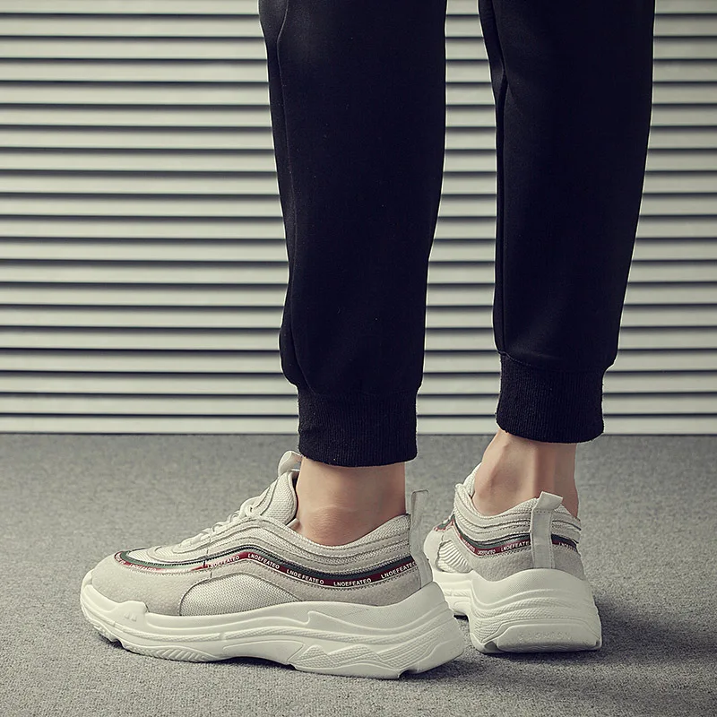 Homens Dos De Aumentar Estilo Novos 2018 Casual Verão Lazer Costura Coreano Sapatos branco Superior Preto Y00Hwgq