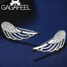 GAGAFEEL классические серьги-гвоздики с крыльями ангела для женщин и девочек Аутентичные серьги из стерлингового серебра 925 пробы femme серебряные ювелирные изделия
