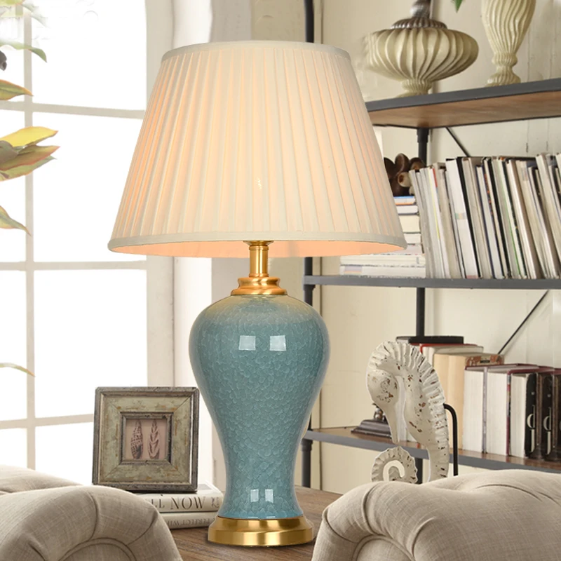 Bedroom vintage table lamp china living room Table Lamp for wedding decoration ceramic art table lamp (1)