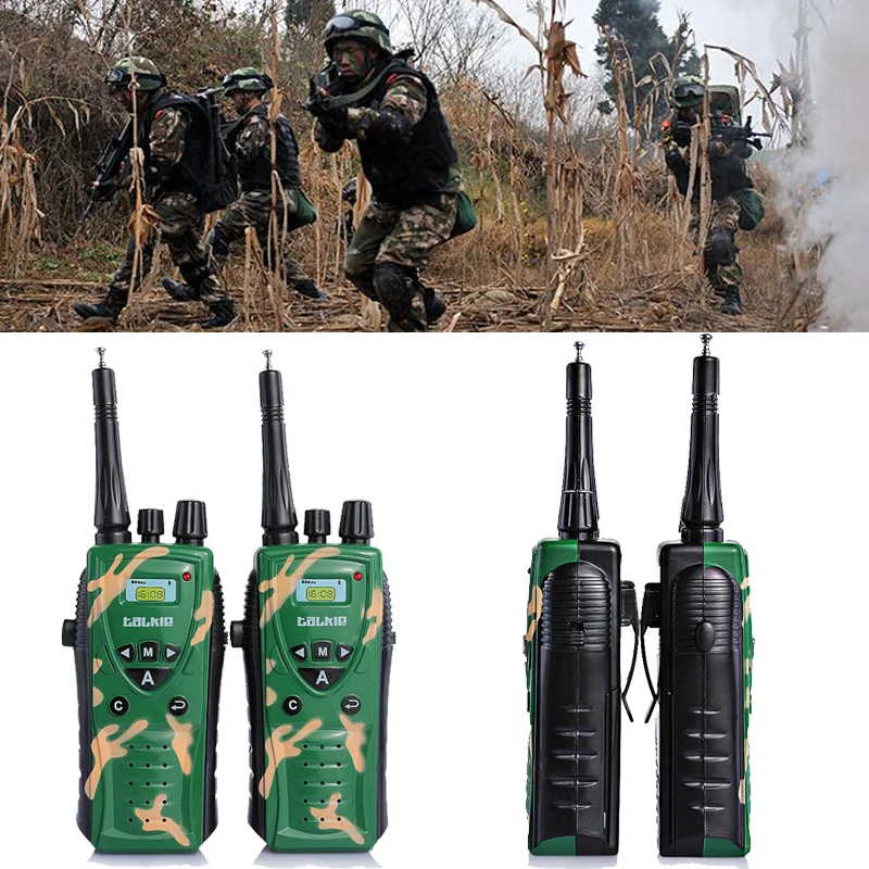 2 шт. дети военный камуфляж Walkie Talkie Ручной Портативный Walkie Talkie игрушка новые игрушки для детей на день рождения