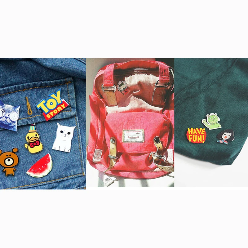 XINAHER 1 шт. мультфильм еды Значки для Рюкзак Kawaii Акриловые значки одежда значки на рюкзак бейдж на булавке украшения