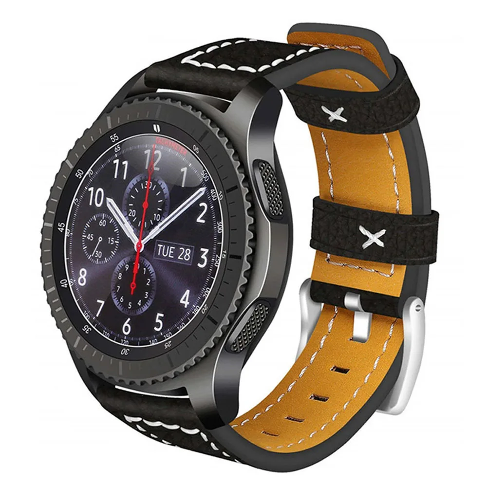 Ремешок из натуральной кожи для наручных часов классический браслет samsung gear s3
