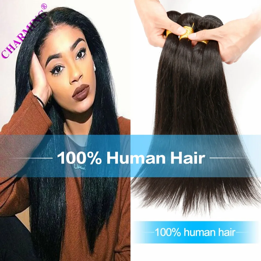 

Charming 8A Indian Straight Virgin Hair 3 Bundles Indian Virgin Hair Bundle Deals Cheap Human Hair Weave Virgin Indian Hair