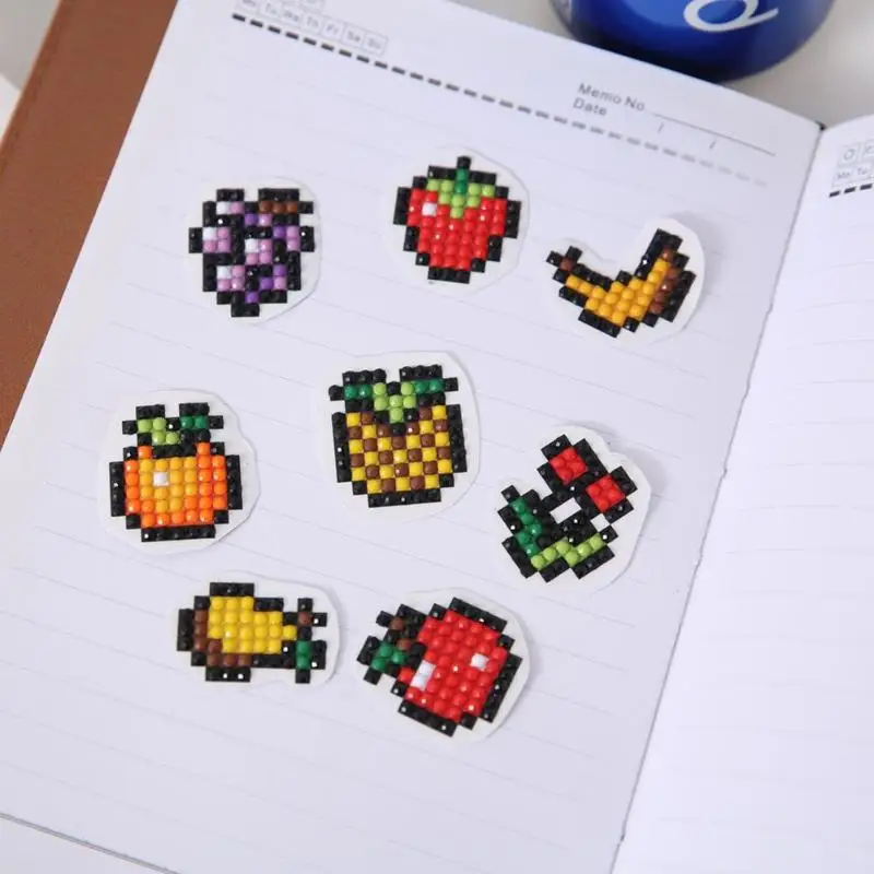 

DIY Children Puzzle Fruit Pattern Stickers Diamond Painting Handmade Toy Tools Set Handcraft Accessories A26