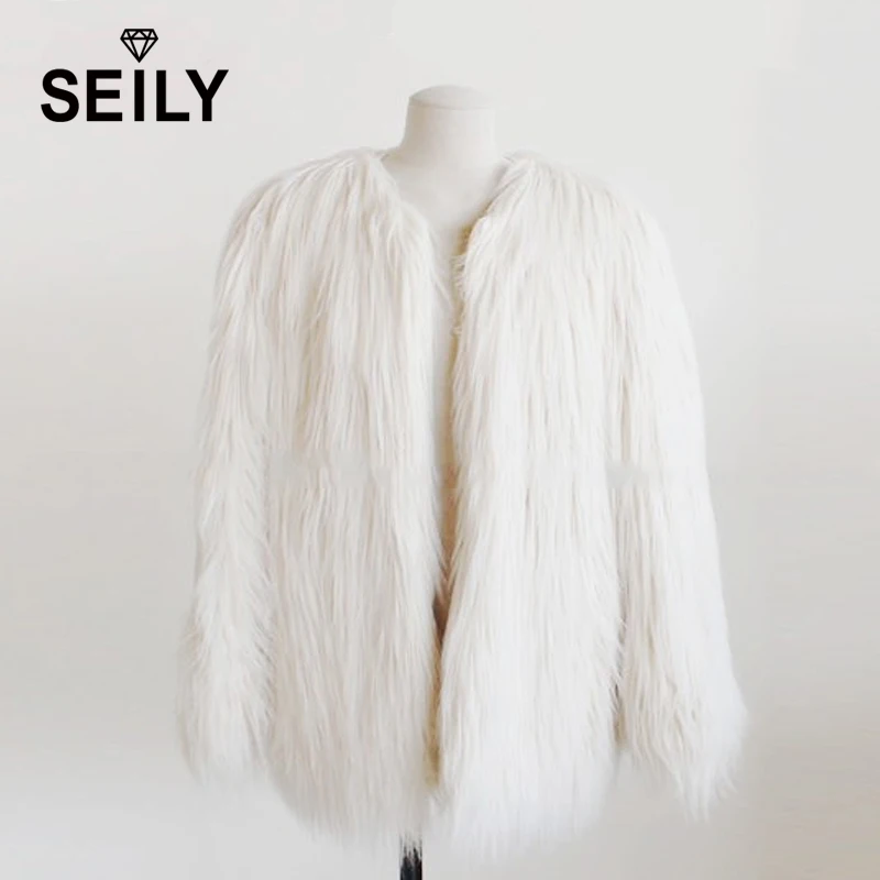 Women 2015 New Arrival Faux Ostrich Feather Coat Celebrity Elegant Style Clothes Karakul Sheep Fur Long Hair Jacket Real Photos