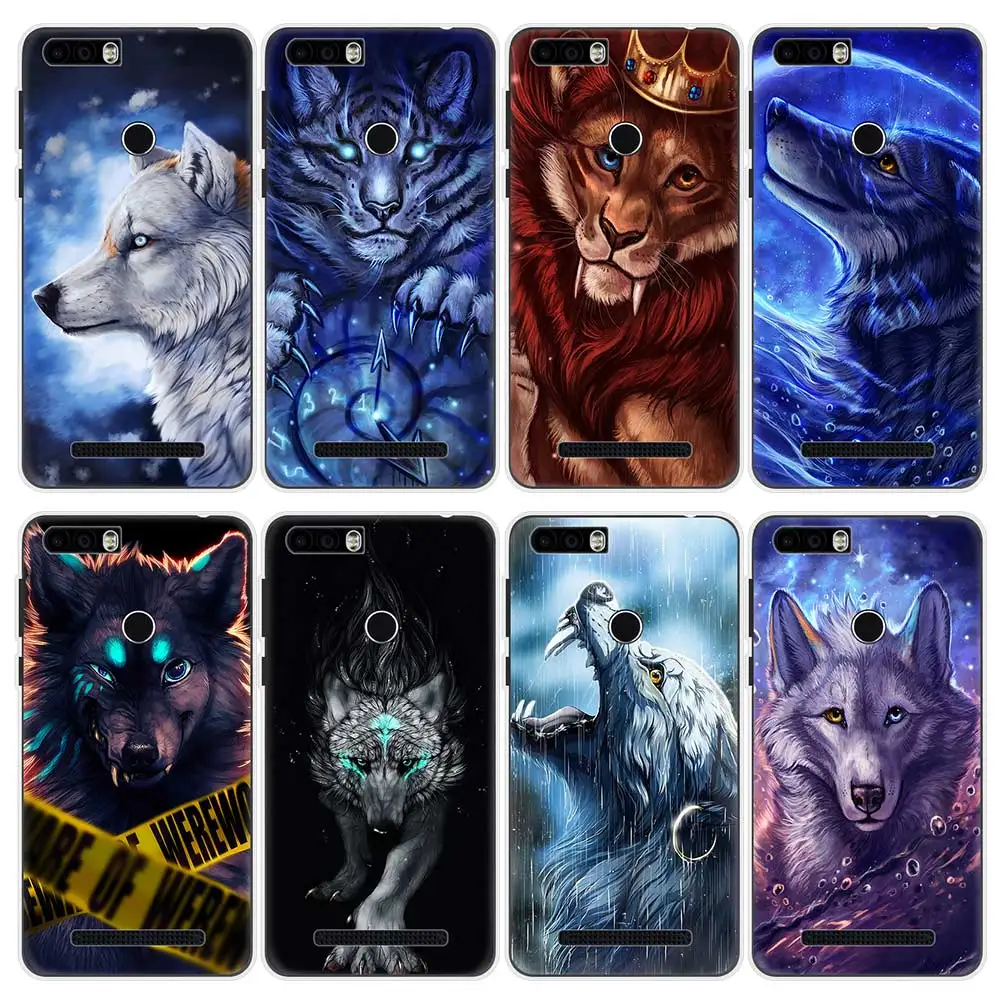 

Black Wolf Lion Phone Case for Leagoo T5 M5 plus edge Kiicaa power M8 Pro shark1 Magical Animals Soft Silicone Protective cover