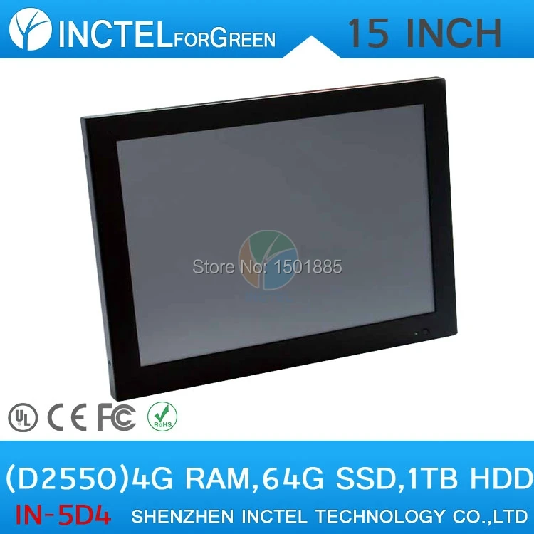

Industrial-grade touch screen panel PC 2mm ultra-thin embedded all in one PC 15" with Atom D2550 Dual Core 1.86Ghz