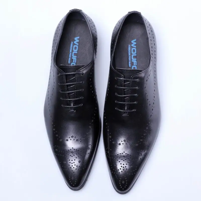 Derby Britannique De En Bureau Hommes Robe Loisirs Mâle Cuir Chaussures D'affaires Luxe marron Brun Richelieu Homme Véritable Noir Pointu Lacent Bout CUUw1dq