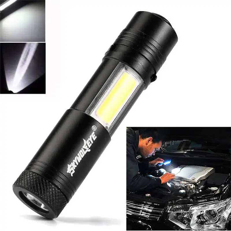Super Bright Multifunction Portable XPE-R3 COB Lamp Work lanterna Light Flashlight Torch Tool powerful led flashlight #4A30 (7)