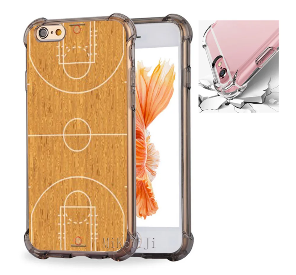Anti Shock Case Cover For iPhone X 6 6S 7 8 8Plus Proof Basketball Court #20196 |