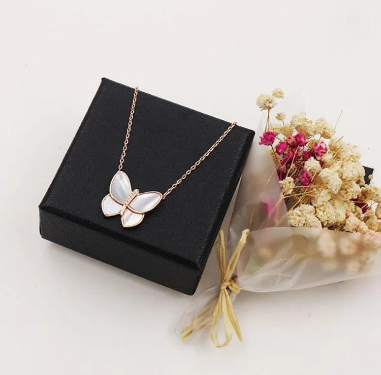 OL стильное модное белое ожерелье с бабочкой микро проложить AAA Премиум циркониевые кристаллы золото-с ожерелье для ключицы для женщин