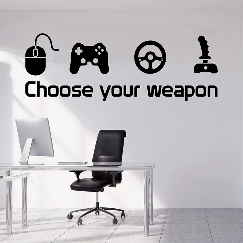 

Game Wall Sticker Decal choose your weapon gamer quote controller video game boys bedroom Handmade A11-079