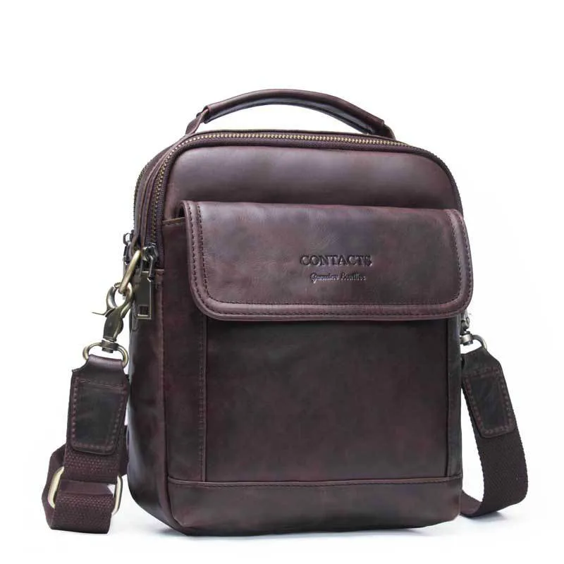 

New retro Brand Men Messenger Bag Men Leather Shoulder Bag New Business Briefcase Casual Crossbody Bag For IPAD Bolsas Male