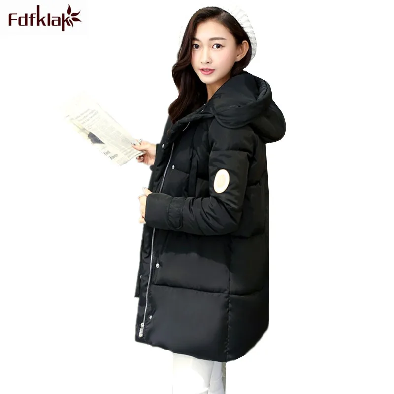

New 2017 fashion winter jacket hooded long coats for women cotton-padded women's coat large size female parkas XXL Q732