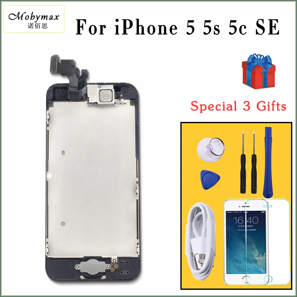 

Mobymax retina display For iPhone5 6 LCD Touch Screen Digitizer Complete Assembly with front camera + sensor flex + home button