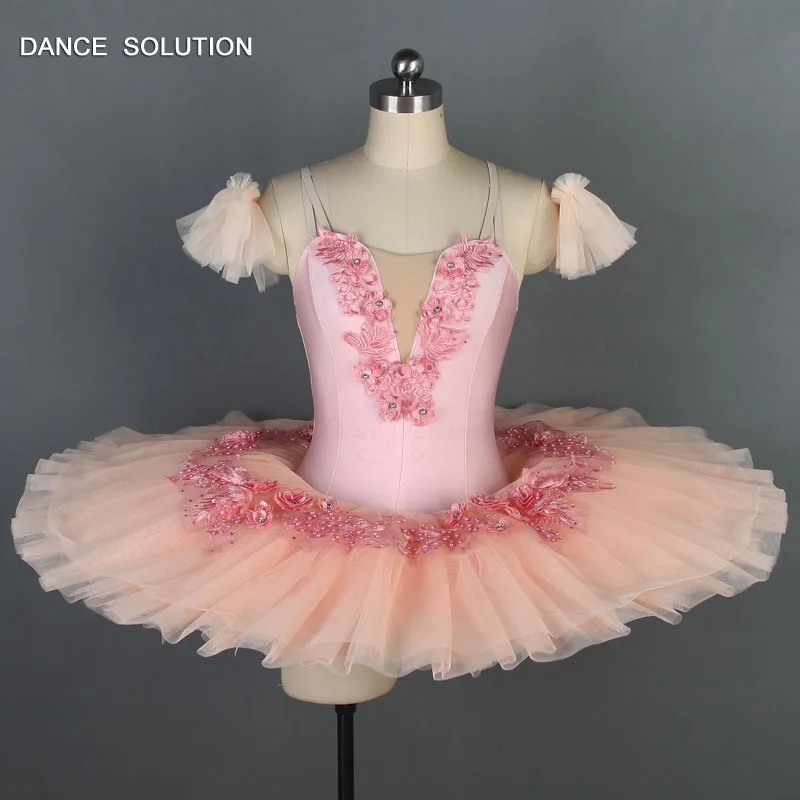

Porfessional Ballet Tutu Costume Rehearsal Tutu for Girls Solo Dance Ballerina Costume Peach Color Ballet Pancake Tutus BLL069