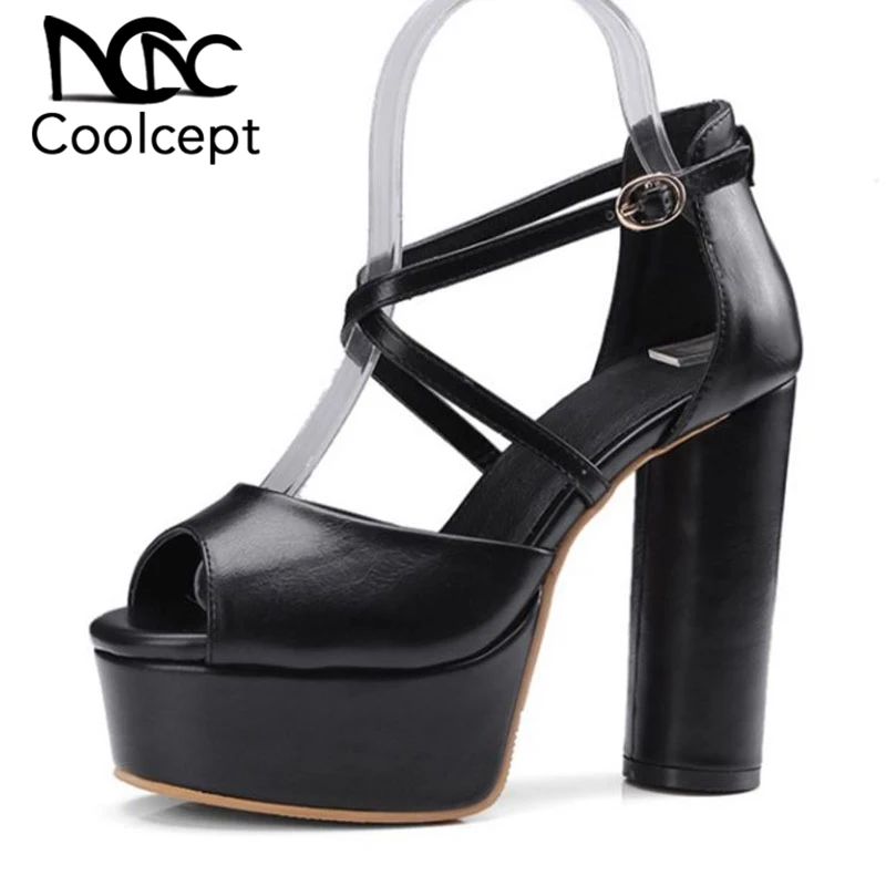 

Coolcept Women Summer Sandals Fashion Platform High Heels Buckle Shoes Women's Gladiator Sandal Sexy Paty Footwear Size 32-42