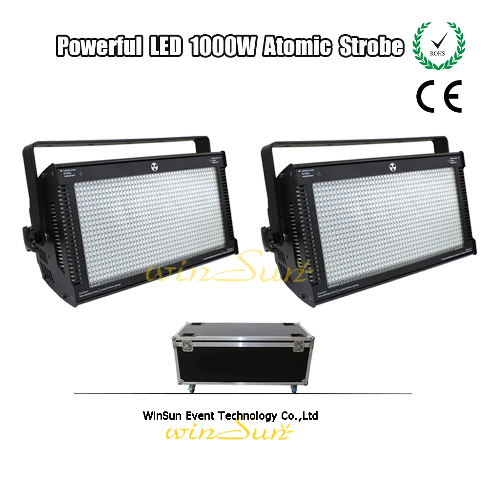

Supper Bright LEDs 1000w Strobe Light Atomic Body Strobe With Wash Effect Include Moving Flight Case Pack For DJ Mobile Show