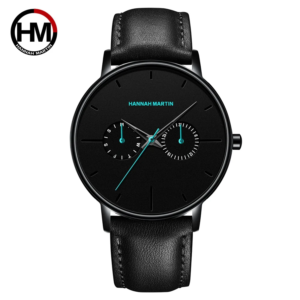 

Luxury multi-function quartz Men's watch Waterproof leather strap Fashion sports Business Student trend ins super fire watch