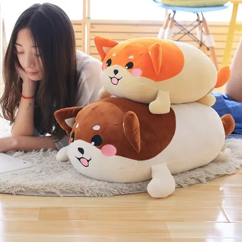 

Hot Sale Eiderdown Cotton Soft Dog Doll Lovely Lying Dog Plush Toy Sleeping Pilow Birthday Gift