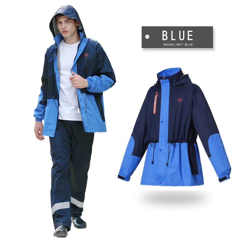 

Leisure Men/Women Waterproof Motorcycling Rain Coat Rain Rainproof Raincoat Suits Contrast Color Poncho Tour Hiking Rainwear7R8