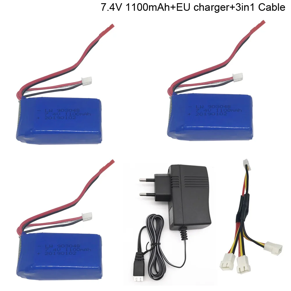 

7.4V 1100mAh Helicopter LiPo Battery with charger set for WLtoys A949 A959 A969 A979 V912 V913 V353 k929 V262 L959 T23 T55 F45