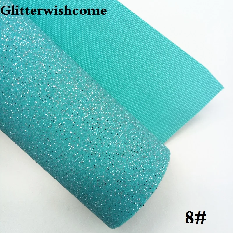 Glitterwishcome 21X29 см A4 Размеры синтетическая кожа, мелкие блестки кожаная сумочка в комплекте подкладочная ткань винил для банты, GM052A - Цвет: 8