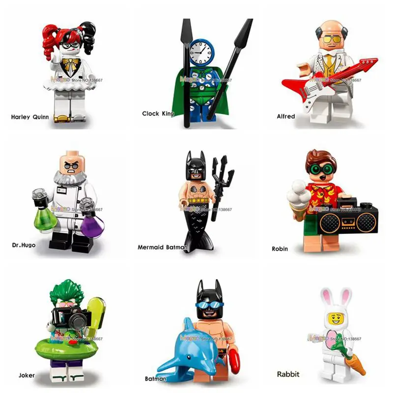 

Single sale Harley Quinn Batman Rabbit Dr.Hugo Robin Collection Action Figures Legoing Building Blocks Bricks Gifts Toys