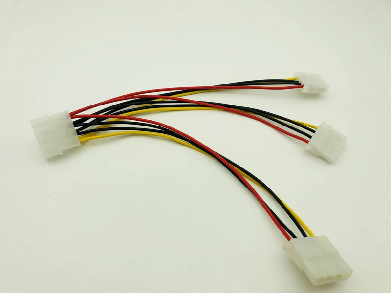 5PCS 4Pin IDE Power Cables 4Pin Molex Male to 3 Molex IDE Female Power Supply Splitter Adapter Cable for BTC Mining High Quality