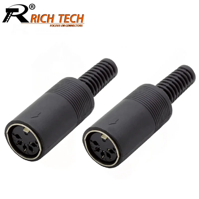 100pcs/lot 5 Pin DIN Female Jack Connector with Plastic Handle 5 PIN