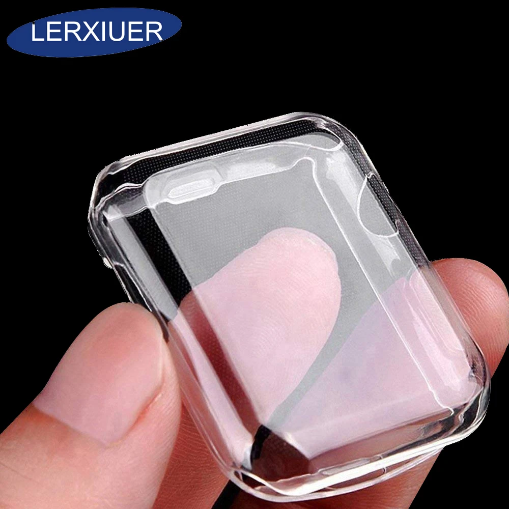 

Screen Protector case For Apple Watch 4 band apple watch Case 360 Clear TPU Cover Full bumper For Iwatch band 42mm 38MM 44mm 40