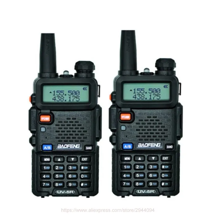 Из 2 предметов Baofeng UV-5R Dual Band Радио Walkie Talkie трансивер Dual Дисплей коммуникатор радио UV5R Портативный двухстороннее радио - Цвет: Black