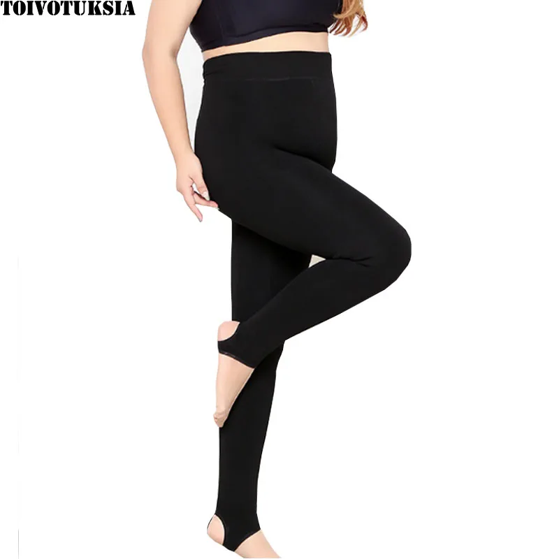 

TOIVOTUKSIA 3XL 4XL Plus SizeThermal Long Elastic Waist Thicken Warm Pant Winter Women Slim Knitted Woolen Long Leggings