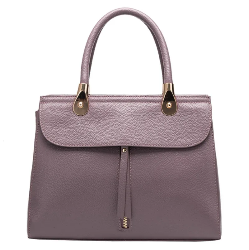 

Fashion Genuine Leather handbags head layer cowhide litchi grain women handbags Portable shoulder messenger bags composite bags