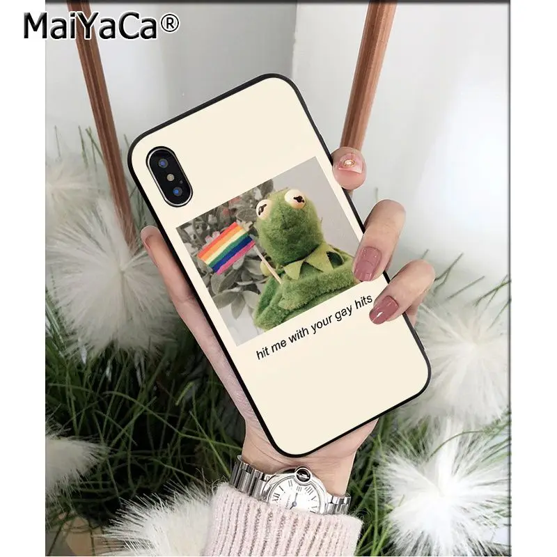 MaiYaCa Kermit черный мягкий чехол из ТПУ для телефона Apple iPhone 8 7 6 6S Plus X XS MAX 5 5S SE