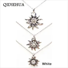 2019 New Style 3pcs/set Rhinestone Necklace For Women Short Chain Edelweiss Necklace Pendant Bijoux Fashion Silver Boho Choker 2019 New Style 3pcs/set Rhinestone Necklace For Women Short Chain Edelweiss Necklace Pendant Bijoux Fashion Silver Boho Choker