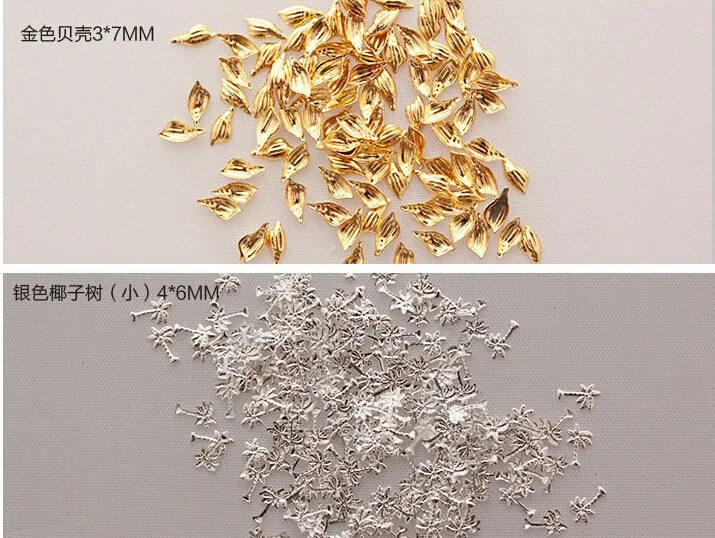 Arte do Unha Jóias de Metal Decoração da Arte para Unhas Lote Adorável Ouro Prata Rebite Concha Parafuso Prisioneiro Liga 3d 10000 Pçs - 11 Cheap Strass e decorações