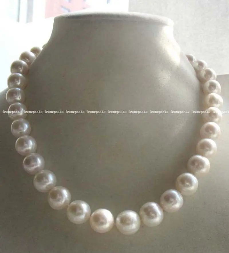 

wholesale 11-12mm A freshwater pearl white round necklace 17"