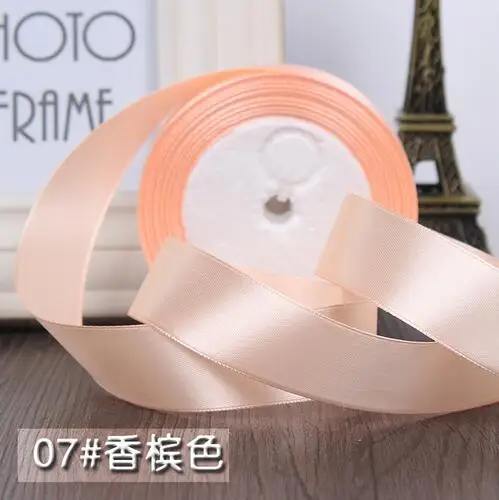 (25 yards/roll) 1'' 25mm Beige whtie Silk Satin Ribbon Wedding Party Decoration Gift Wrapping Christmas Sewing Fabric Hand DIY