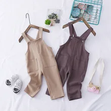 Осенняя одежда для маленьких мальчиков штаны для мальчиков хлопковый комбинезон детские штаны с большими карманами детские повседневные Комбинезоны Комбинезон для малышей 12 мес.-3 лет